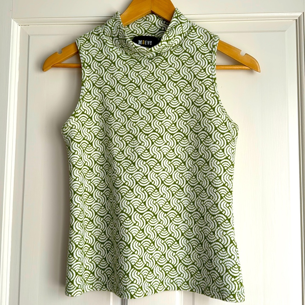 Maeve by Anthropologie Sleeveless Mock Patterned Top Size S, EUC